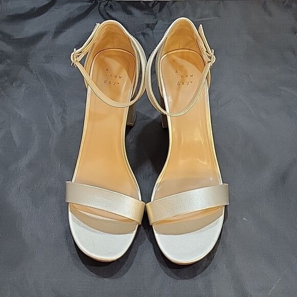 BRAND NEW A.NEW DAY BLOCK ANKLE STRAP OPEN TOE SANDAL - Picture 3 of 16